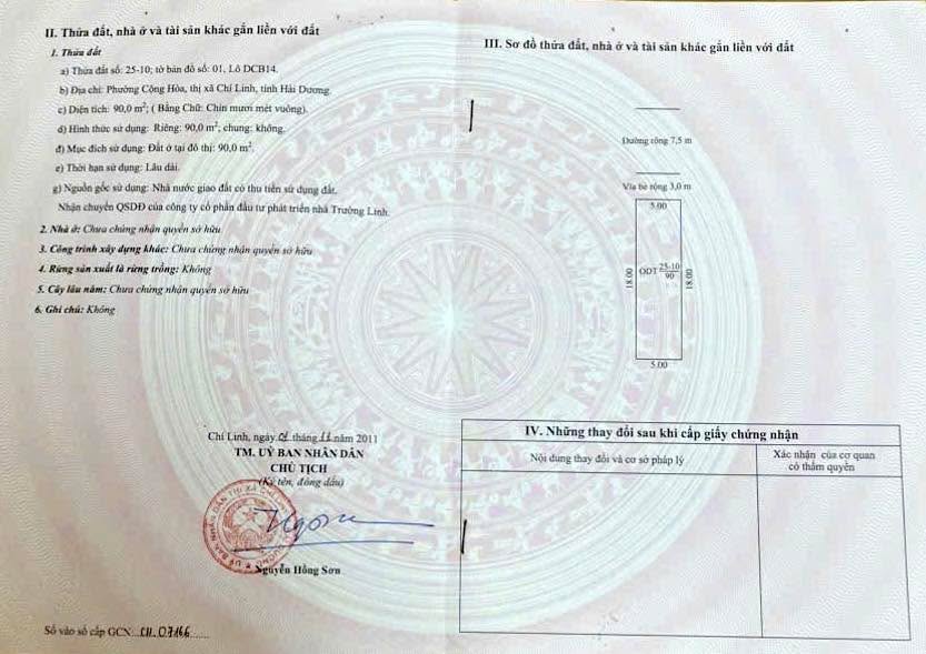 Đất nền Khu Đô Thị Trường Linh, Chí Linh 90m² giá 2.6 tỷ - Đầu tư sinh lời ngay!