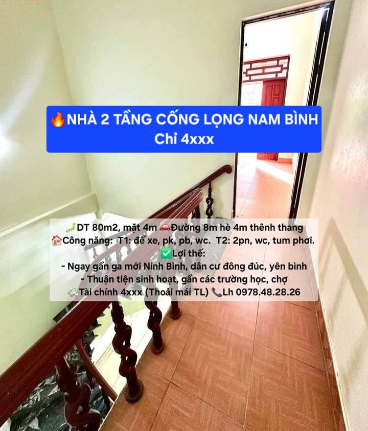 Nhà 2 tầng Cống Lọng Nam Bình 80m² giá thỏa thuận - Gần ga mới và chợ