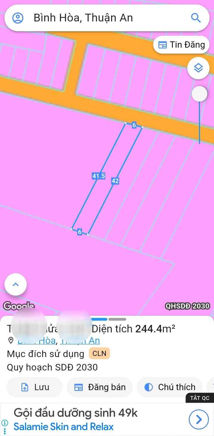 Đất thổ cư 245m² Bình Đáng, Bình Hòa, Thuận An - Giá chỉ 5 tỷ, sổ hồng riêng!
