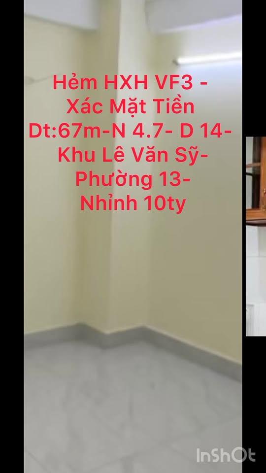 Nhà mặt tiền hẻm xe hơi Lê Văn Sỹ, 67m² giá 10 tỷ - Đầu tư sinh lời ngay!