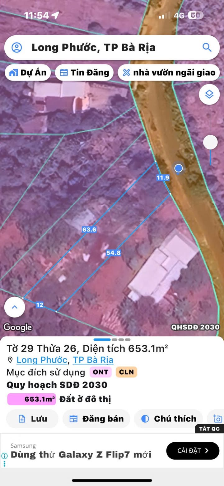 Đất nền Long Phước Bà Rịa 653m² giá 3 tỷ - Mặt tiền khu dân cư đẹp