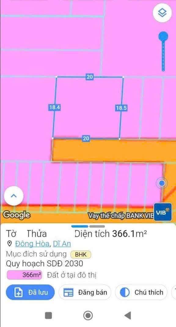 Đất nền Dĩ An 366m² giá 13 tỷ - Tách thửa xây nhà vườn mini