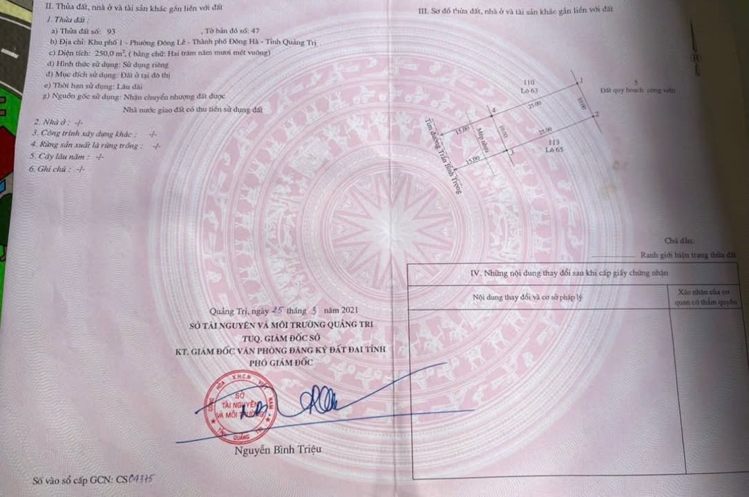 Đất mặt tiền đường Trần Bình Trọng, Đông Hà 250m² giá 2 tỷ - Cơ hội đầu tư tuyệt vời!