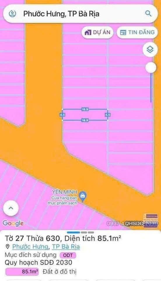 Đất thổ cư 100% tại Khu Dân Cư Hoàn Cầu, Bà Rịa 85m² giá 2.3 tỷ - Hướng Tây, sổ đỏ chính chủ!