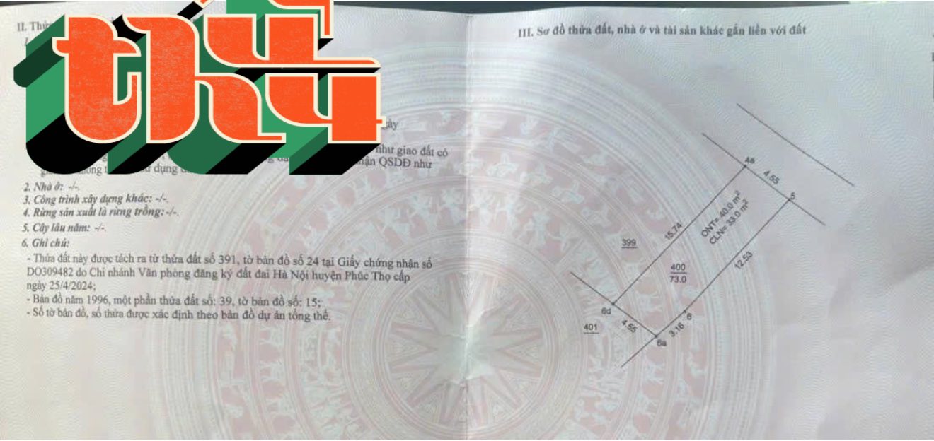 Đất nền Phúc Thọ, Hoài Đức 100m² - Chính chủ bán, giá tốt!