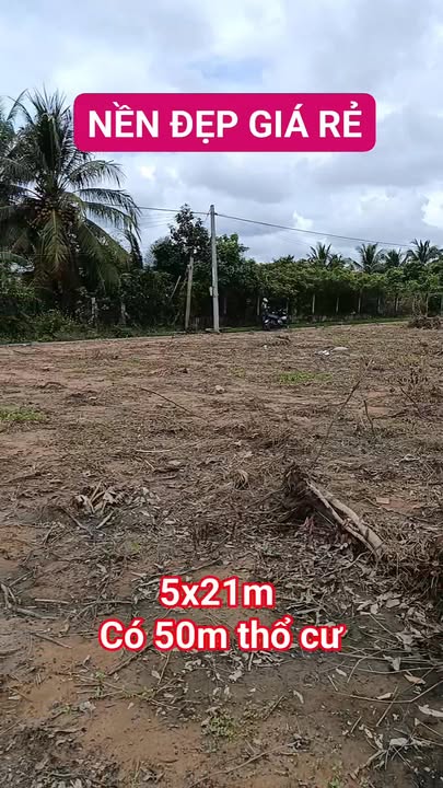 Đất nền Nhị Quý, Cai Lậy 105m² giá chỉ 1.2 tỷ - Sổ hồng riêng, thổ cư 50m²!