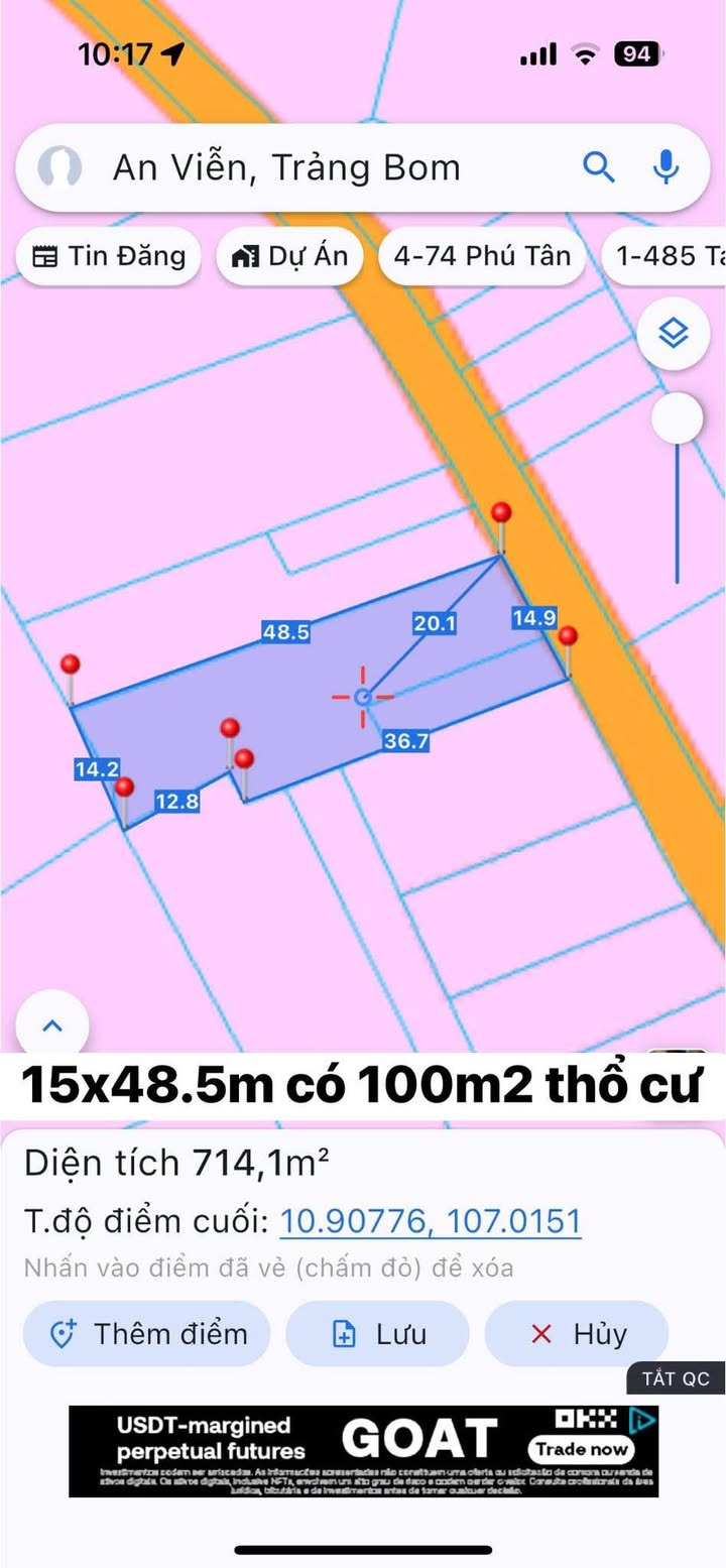 Lô đất An Viễn, Trảng Bom 714m² giá 2 tỷ - Sổ đỏ chính chủ, đầu tư sinh lời!