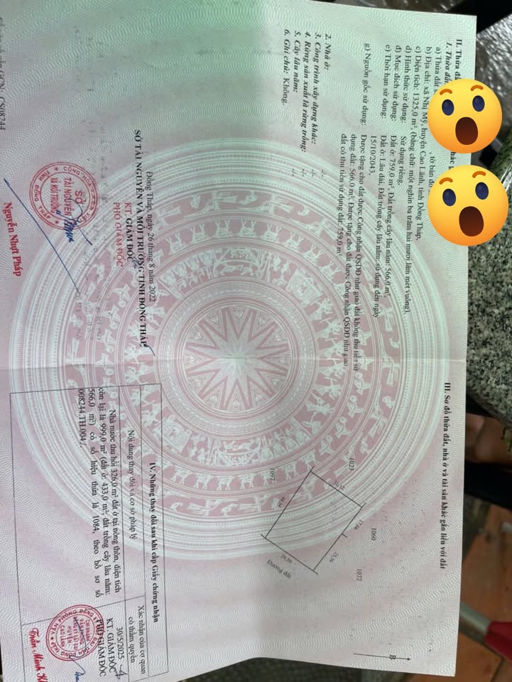 Đất nền mặt tiền Kinh Sông Nhị Mỹ, Cao Lãnh, 1325m² - Giá chỉ 850 triệu!