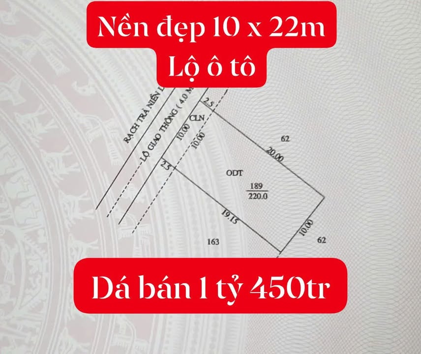 Đất nền Giai Xuân, Cần Thơ 195m² giá 1.45 tỷ - Vị trí đẹp, lộ ô tô