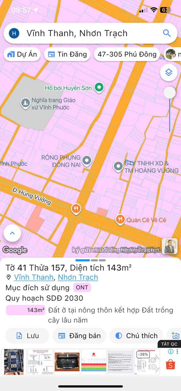 Đất nền 143m² xã Phước An, Nhơn Trạch - Sổ đỏ chính chủ, giá chỉ 2.4 tỷ!