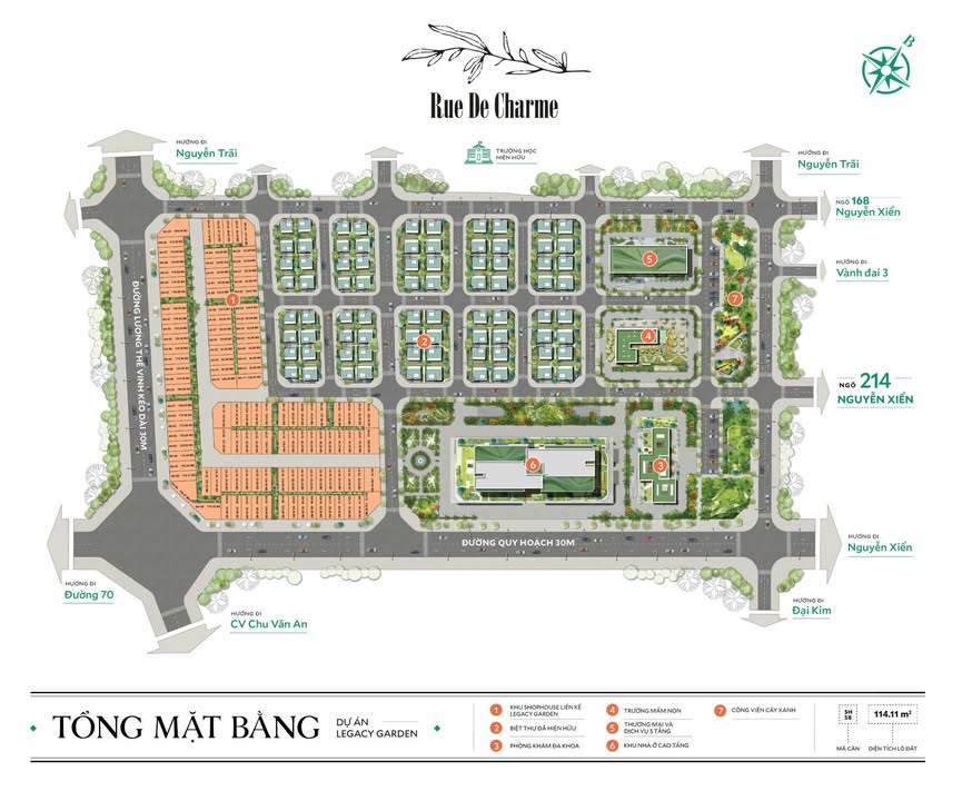 Shophouse Rue De Charm Thanh Xuân 70m² giá 76 tỷ - Kinh doanh đa dạng, vị trí đắc địa!