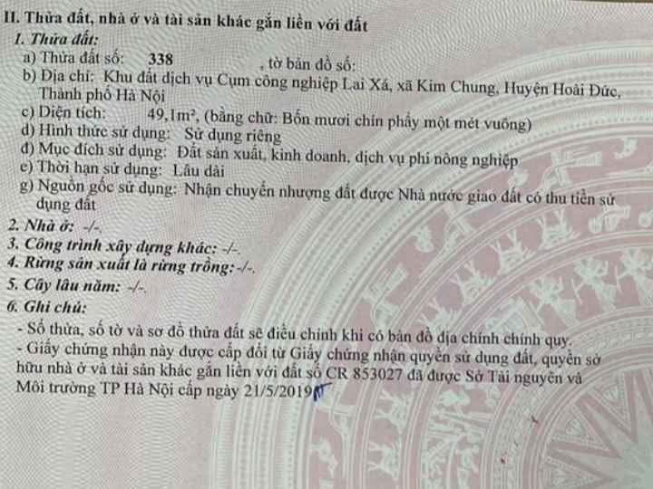 Đất dịch vụ Trũng, Lai Xá 49.1m² - Vị trí đẹp, giá đầu tư hấp dẫn!