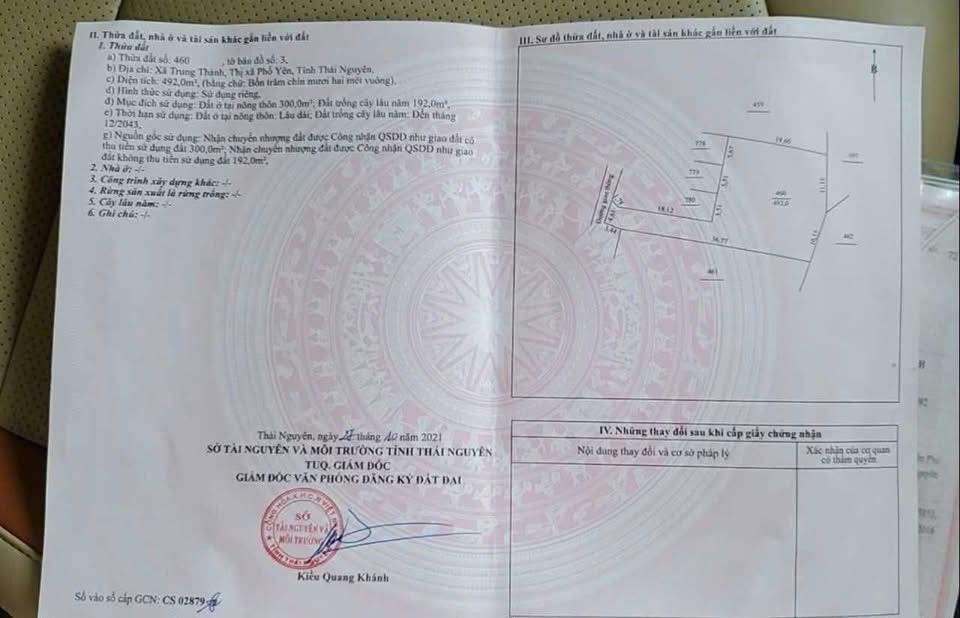 Lô đất 500m² tại Trung Thành, Phổ Yên chỉ 1 tỷ - Đầu tư sinh lời ngay!