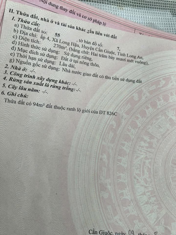 Đất nền Long Hậu, Cần Giuộc 270m² giá 12 tỷ - Góc 2 mặt tiền đường Lê Văn Lương!