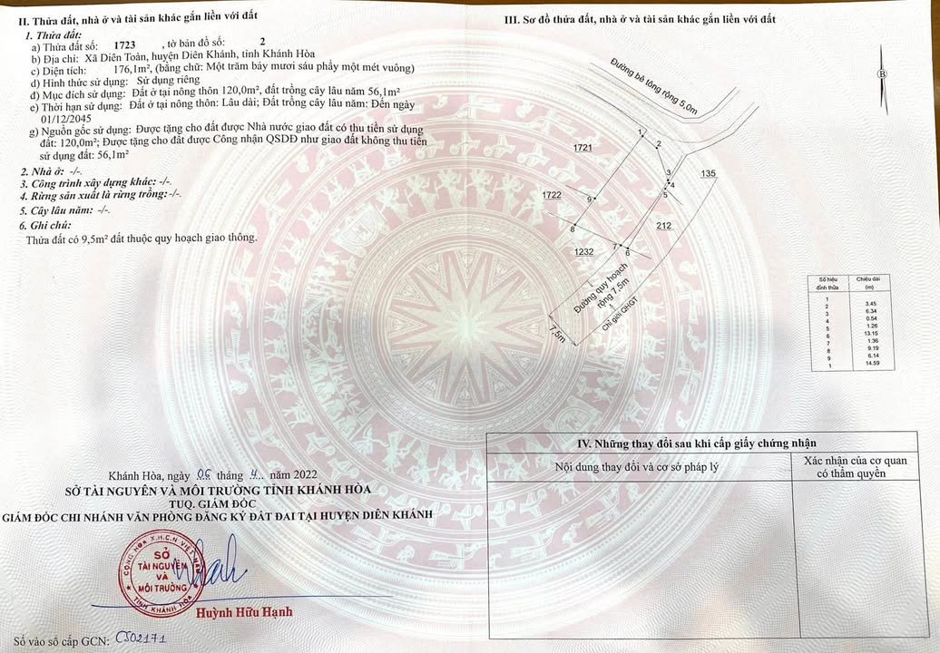 Đất nền lô góc 2 mặt tiền đường Nội Đồng, Diên Toàn 176m² giá 2.45 tỷ - Cơ hội đầu tư tuyệt vời!