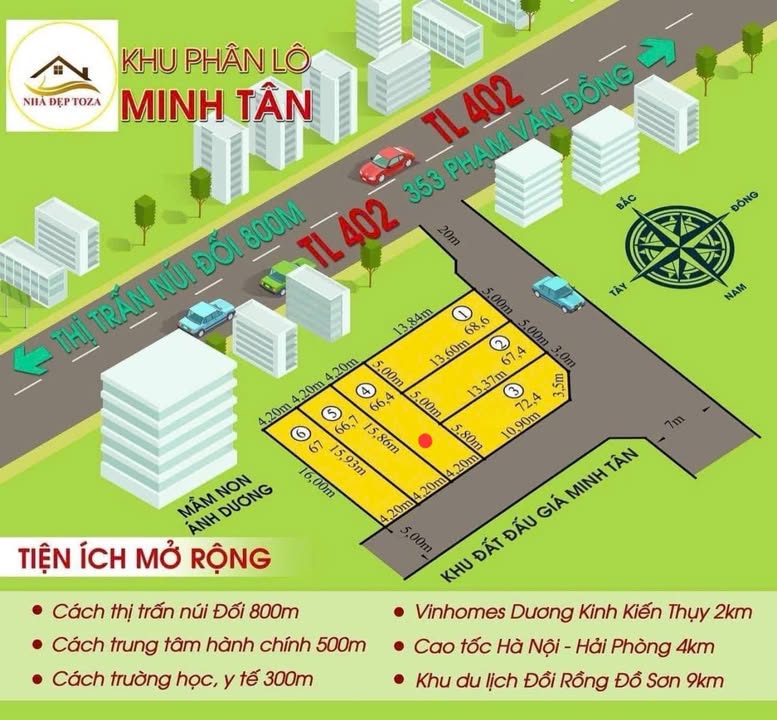 Đất nền Minh Tân 66.4m² giá 1.25 tỷ - Vị trí đắc địa, đầu tư sinh lời!