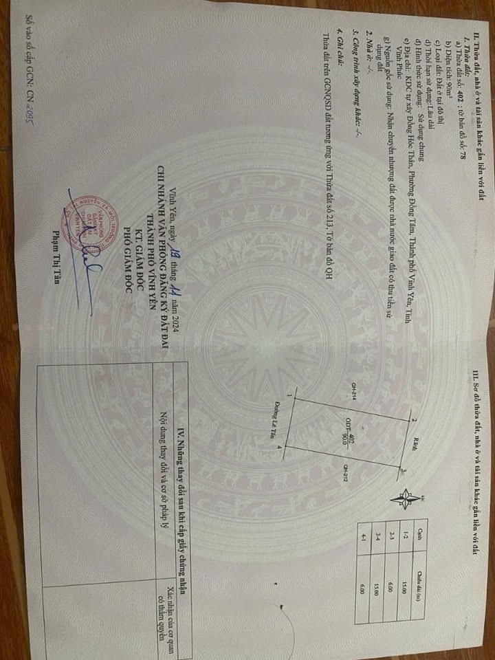 Đất nền KDC Hóc Thân – Đồng Tâm, TP Vĩnh Yên 90m² giá 3.1 tỷ - Cơ hội đầu tư sinh lời cao!