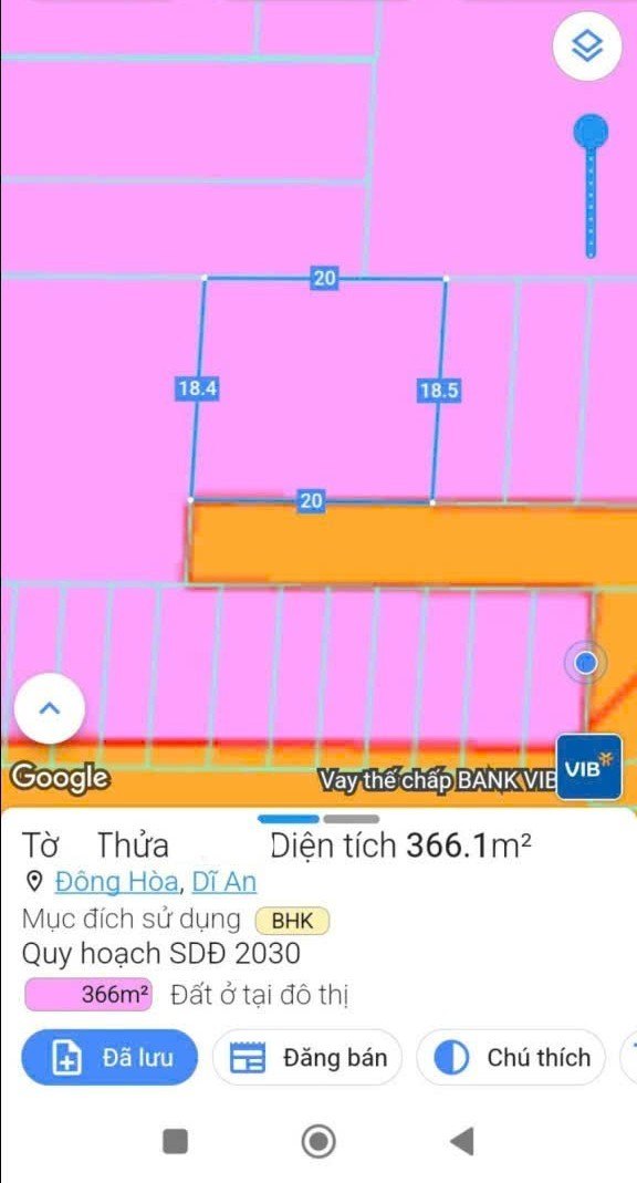Đất chính chủ Dĩ An 366m² giá 13 tỷ - Sổ hồng riêng, gần Big C!