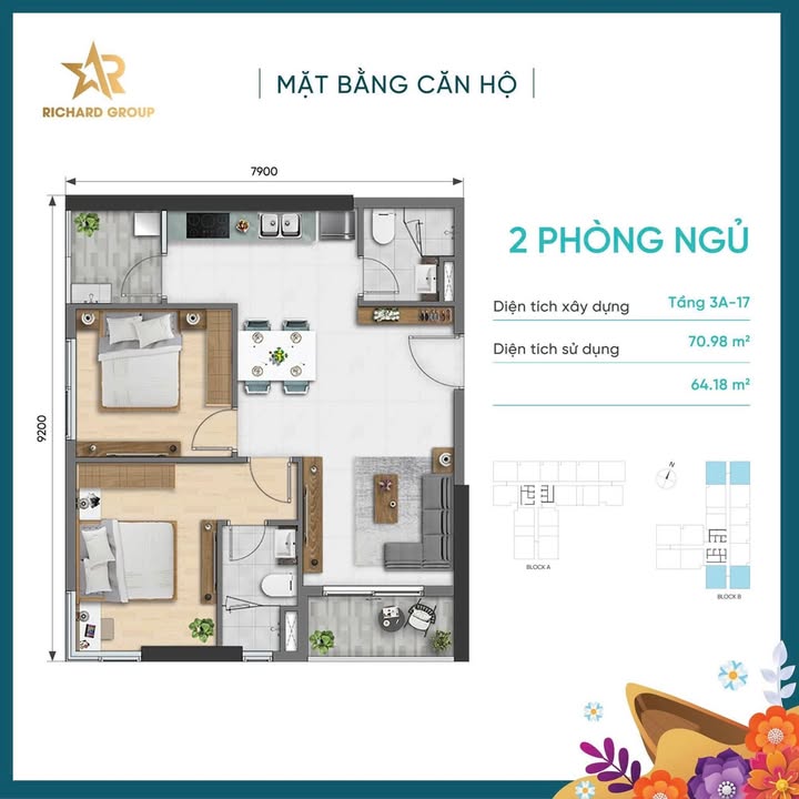 Căn hộ D-AQUA quận 1 71m² giá 4.35 tỷ - Căn góc view đẹp thoáng mát!