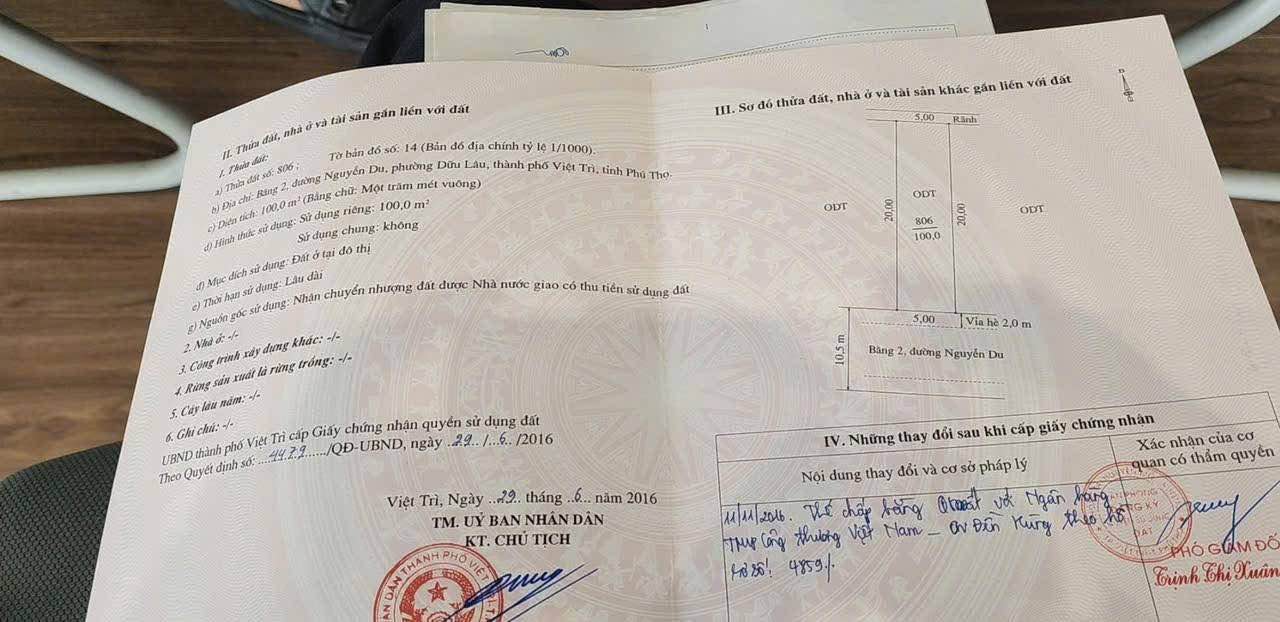 Đất nền đường Nguyễn Du Vĩnh Yên 100m² giá 4.8 tỷ - Đầu tư sinh lời ngay!