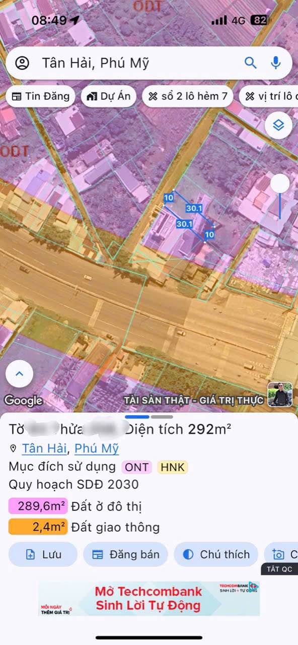 Đất Tân Hải, Phú Mỹ 292m² giá 3.5 tỷ - Đầu tư sinh lời ngay!