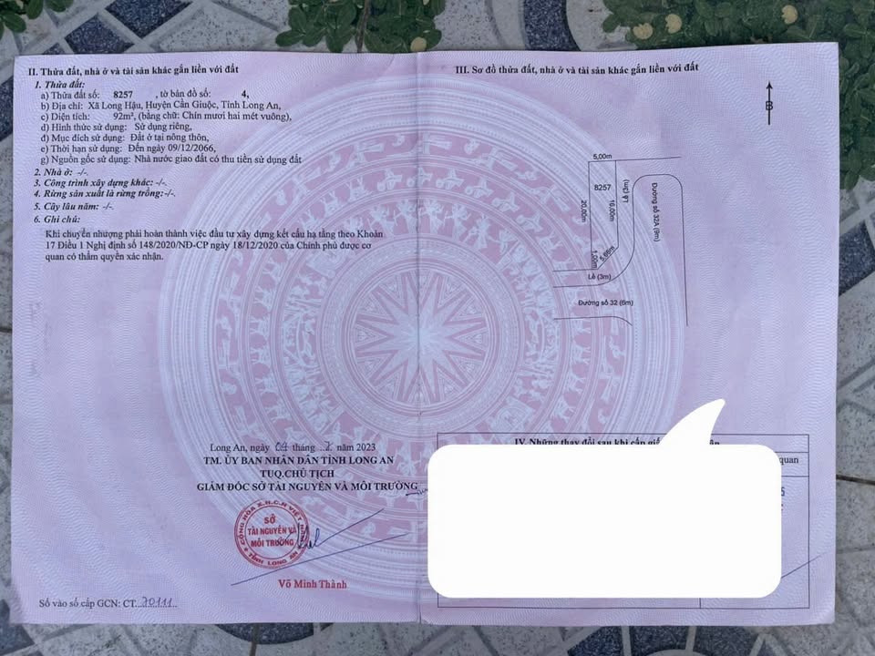 Đất nền lô góc 92m² tại Long Hậu - Giá 2.45 tỷ, sổ đỏ chính chủ!