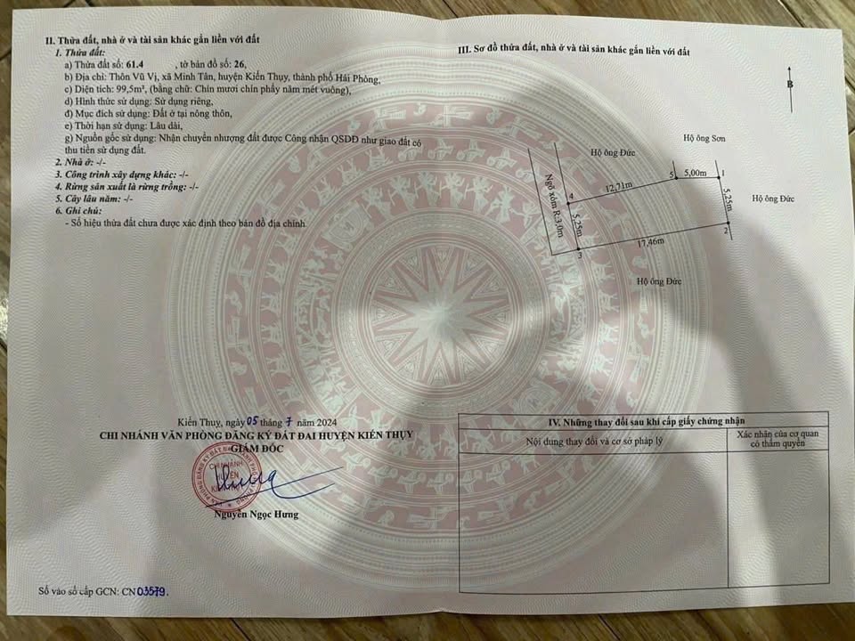 Bán lô đất tại Minh Tân, Kiến Thụy, Hải Phòng 99.5m² - Đầu tư sinh lời tốt!