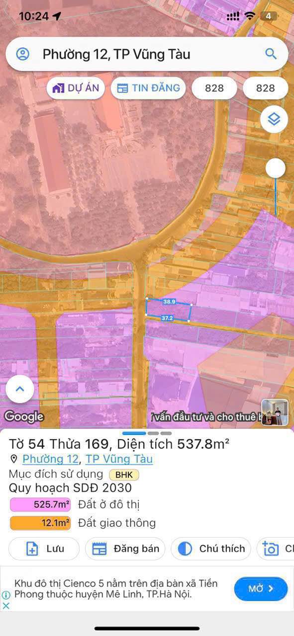 Đất nền Đường Phước Thắng, Vũng Tàu 70m² giá 550 triệu - Cơ hội đầu tư hấp dẫn!