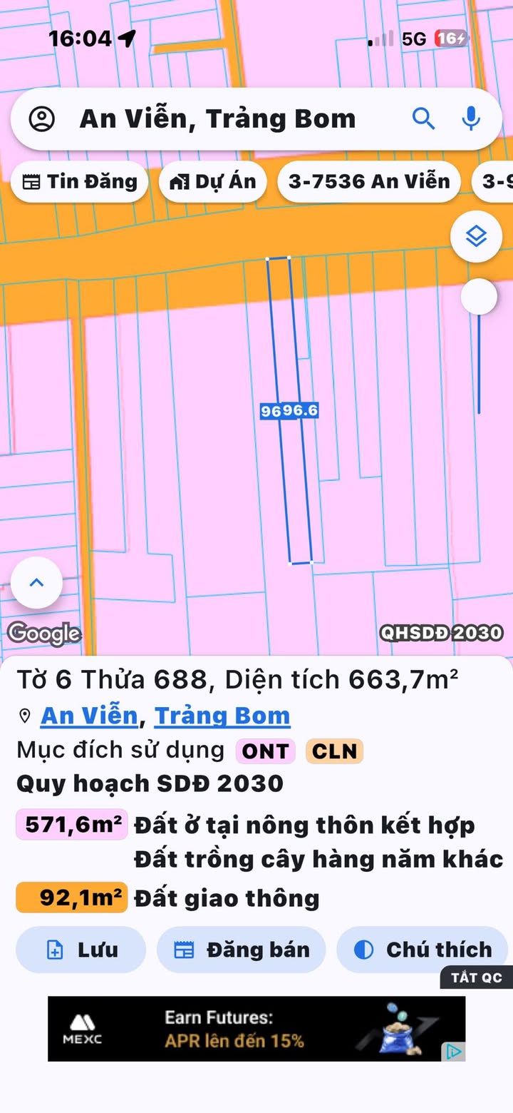 Mặt tiền Phùng Hưng Trảng Bom 662.4m² giá 5.1 tỷ - Kinh doanh sầm uất!