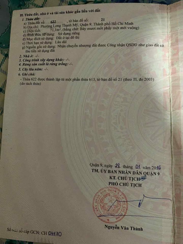 Đất nền đường 27, Long Thạnh Mỹ, Q9 - 71.1m² giá chỉ 3.878 tỷ - Cơ hội đầu tư hiếm có!