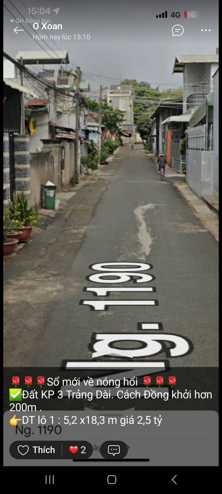 Đất nền Trảng Dài, Biên Hòa 93.8m² giá 1.8 tỷ - Sổ đỏ chính chủ!