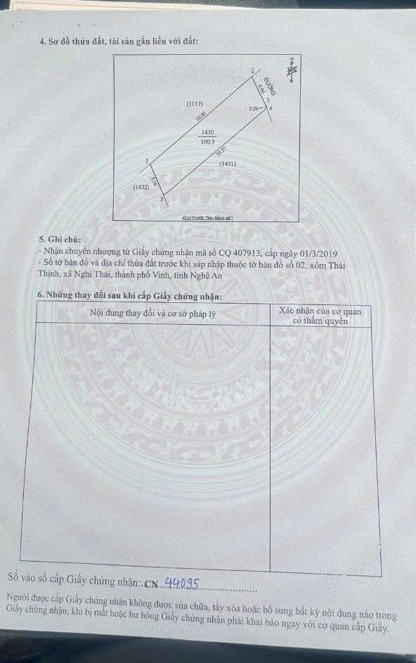 Đất Thái Thịnh Vinh 535m² giá 1 tỷ - Đầu tư sinh lời ngay!