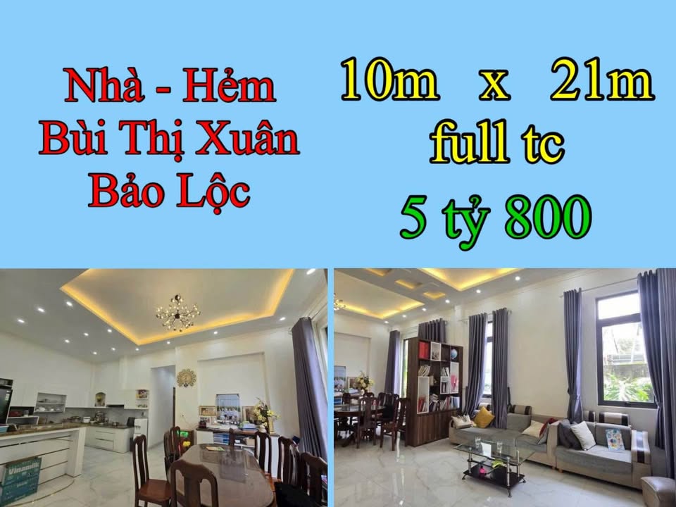 Nhà hẻm Bùi Thị Xuân Bảo Lộc 154m² giá 5.8 tỷ - Hướng Tây Nam, sân đậu xe hơi!