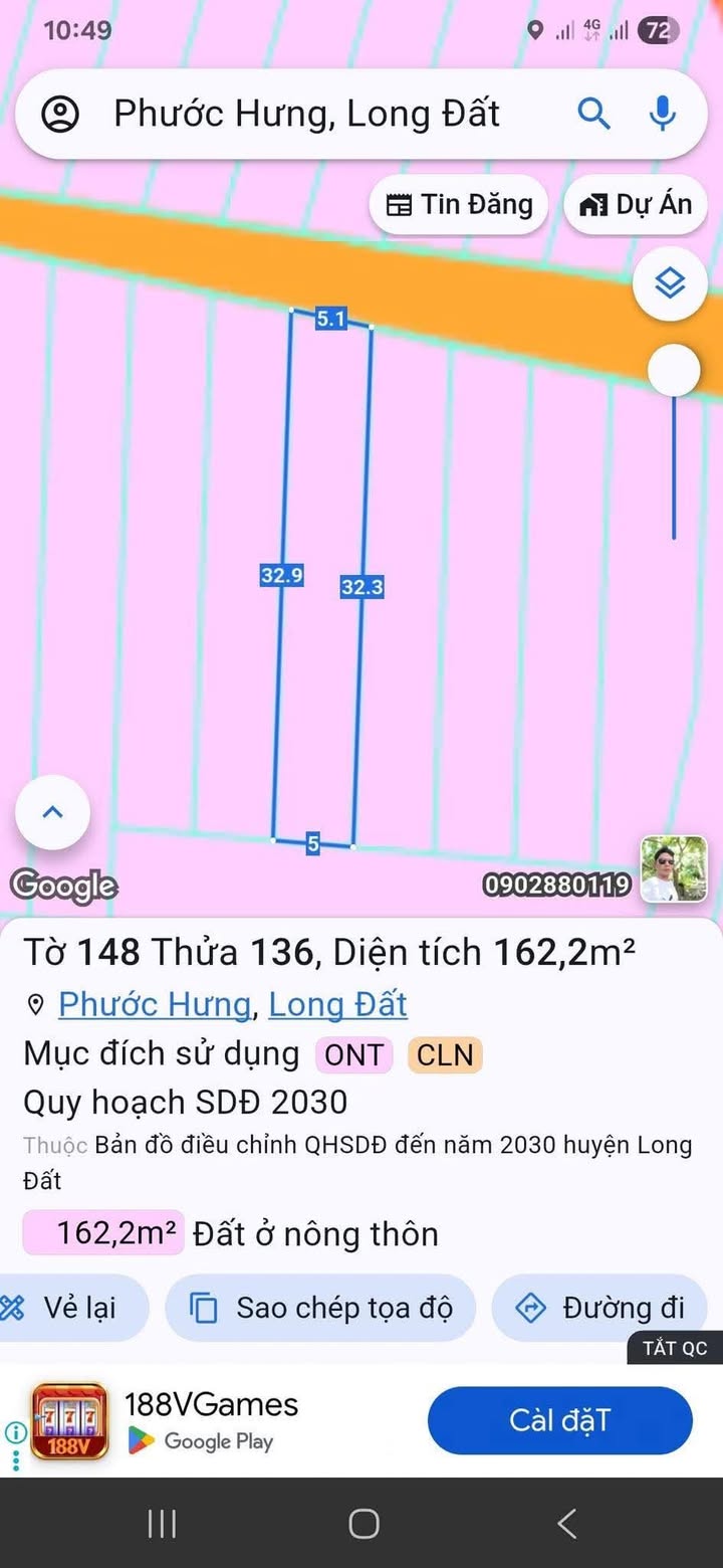 Đất nền Phước Hưng 165m² giá 1.25 tỷ - Cơ hội đầu tư tốt nhất!