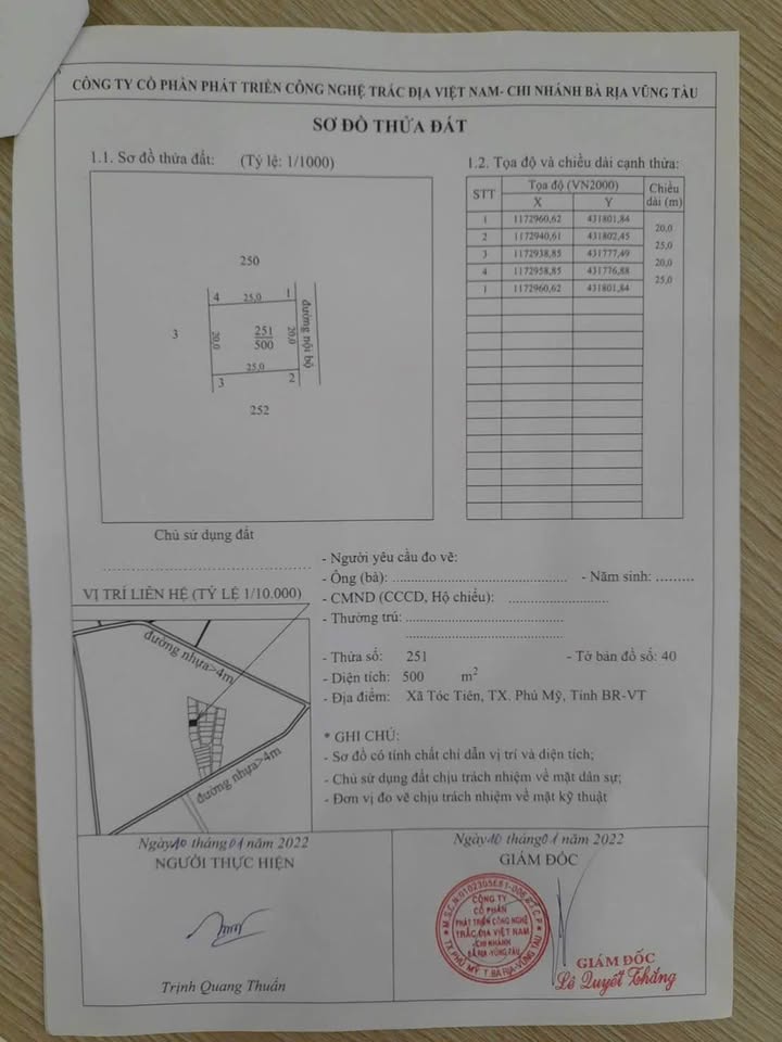 Lô đất 500m² tại Tóc Tiên - Giá đầu tư chỉ 900 triệu - Sổ hồng riêng