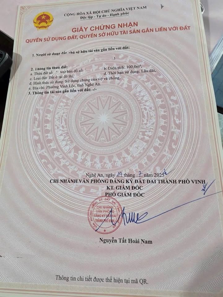 Đất nền xóm 3, Nghi Phong, Vinh 100m² giá 1.58 tỷ - Đường thông ô bàn cờ