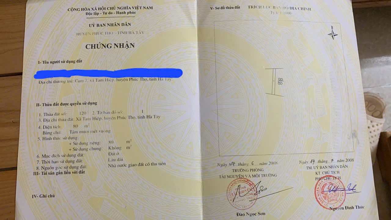 Đất nền Tam Hiệp - Phúc Thọ 80m² giá 5 tỷ - Cơ hội kinh doanh tuyệt vời!