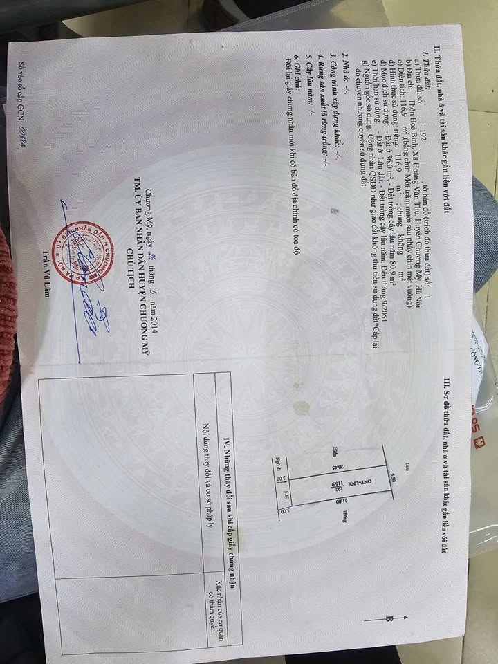 Đất nền Hoàng Văn Thụ, Chương Mỹ 116.9m² giá chỉ 1 tỷ - Cơ hội đầu tư vàng!