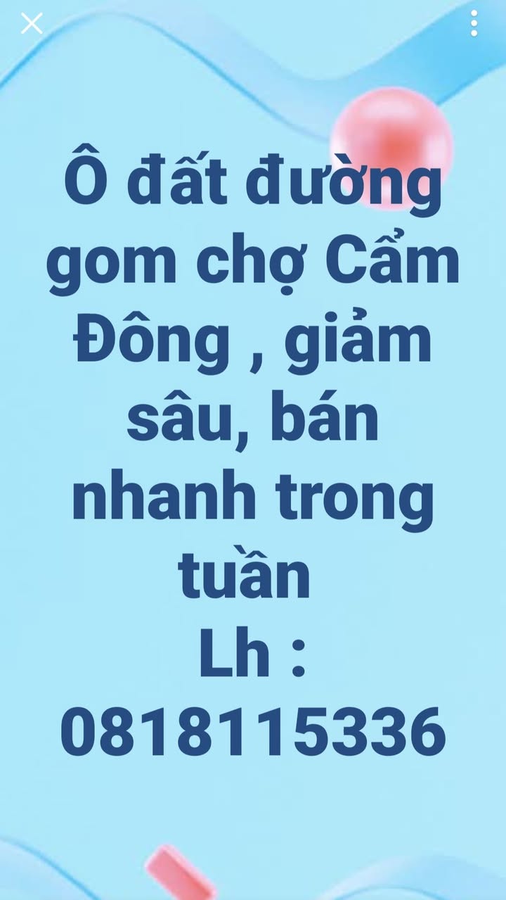 Đất nền Cẩm Đông 66m² giá chỉ 1.95 tỷ - Bán gấp, hướng Bắc!