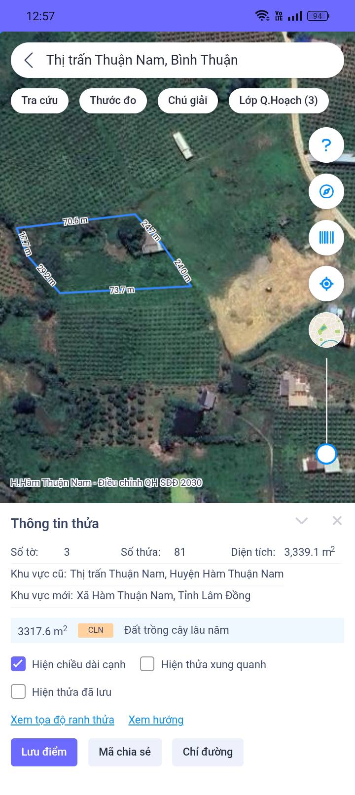 Đất cây lâu năm 3360m² tại thị trấn Thuận Nam, giá 1.4 tỷ - Cơ hội đầu tư sinh lời!