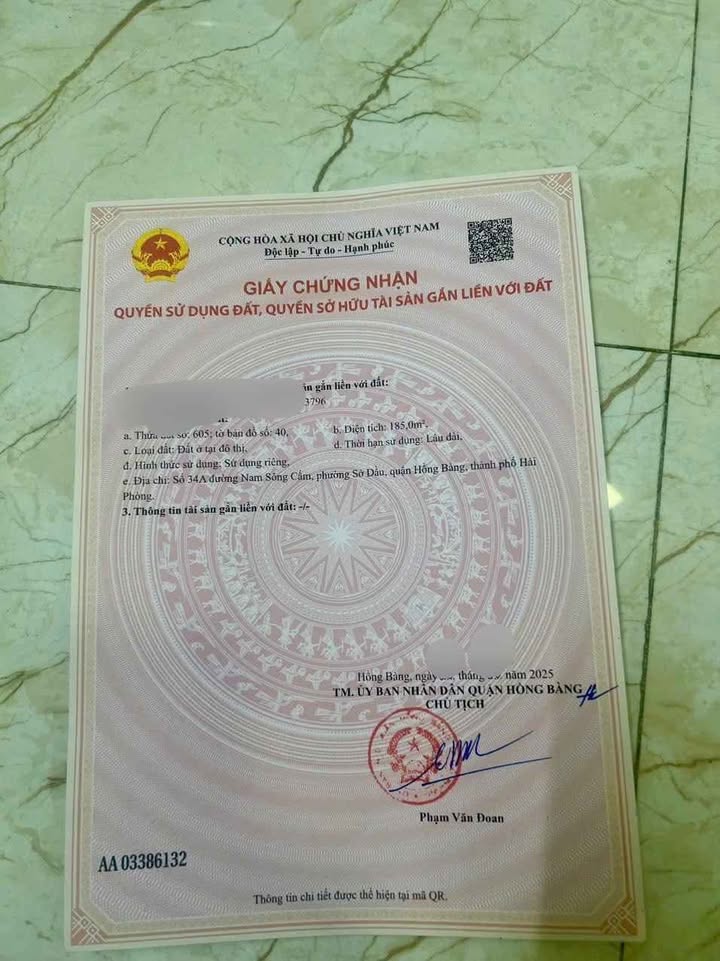 Đất nền Sở Dầu Hồng Bàng 185m² giá 5.75 tỷ - Địa điểm vàng cho đầu tư!