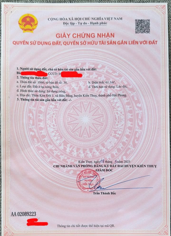 Đất nền Kim Đới 1, Hữu Bằng 61m² giá 1.2 tỷ - Sổ Hồng chính chủ!