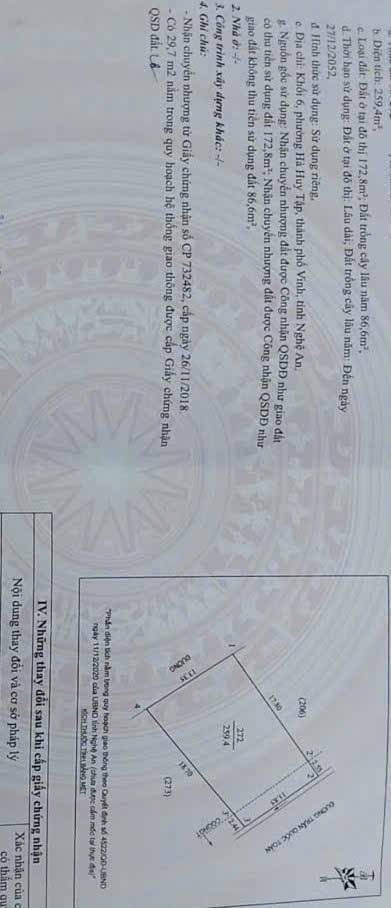 Lô đất mặt đường Trần Quốc Toản Vinh 259m² giá 15 tỷ - Cơ hội vàng cho đầu tư!