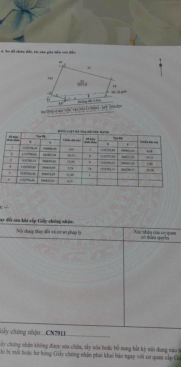 Đất nền đẹp 1852m² tại Tân Hội, Cai Lậy - Gần cao tốc, giá chỉ 1.481 tỷ!