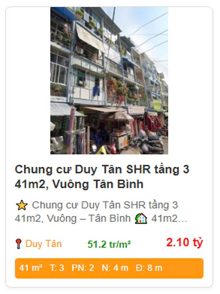Chung cư Duy Tân Tân Bình 41m² giá thỏa thuận - Sổ hồng chính chủ!