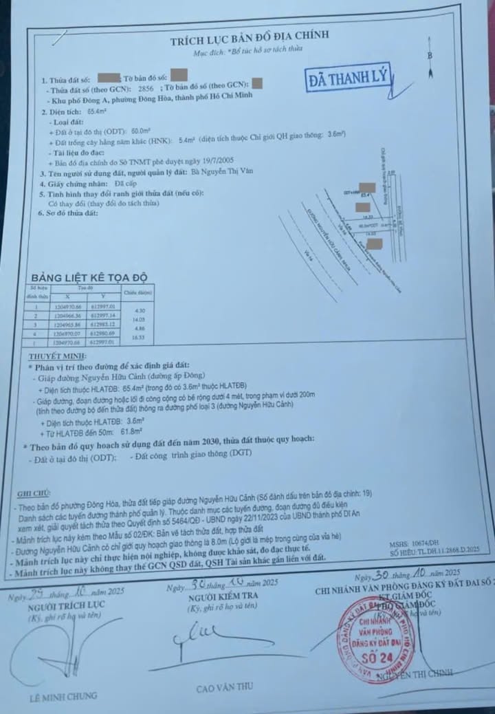 Đất mặt tiền Nguyễn Hữu Cảnh, Dĩ An 64.5m² giá 4.6 tỷ - Cơ hội đầu tư tuyệt vời!