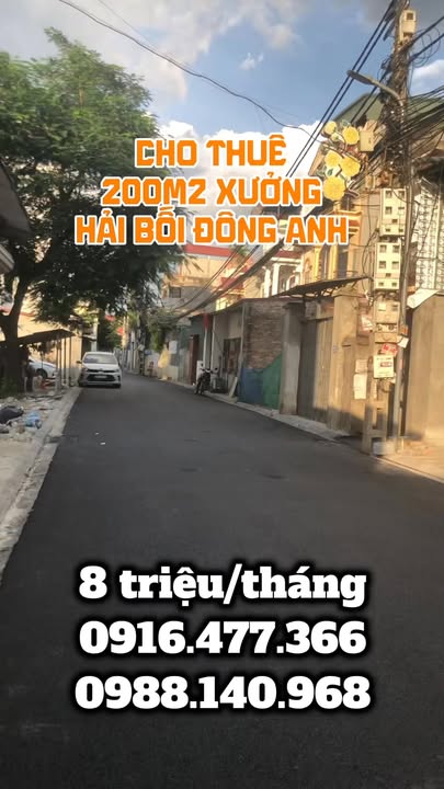 Kho kết hợp ở Đông Anh 200m² giá 8 triệu - Cho thuê ngay vị trí vàng!