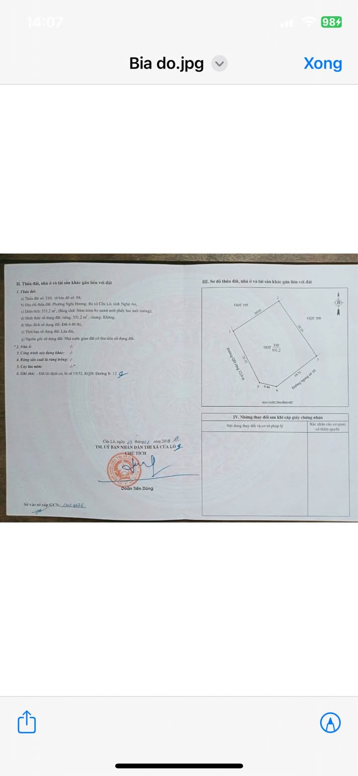 Đất kinh doanh Khách sạn, nhà hàng tại Cửa Lò 531m² - Đầu tư sinh lời ngay!