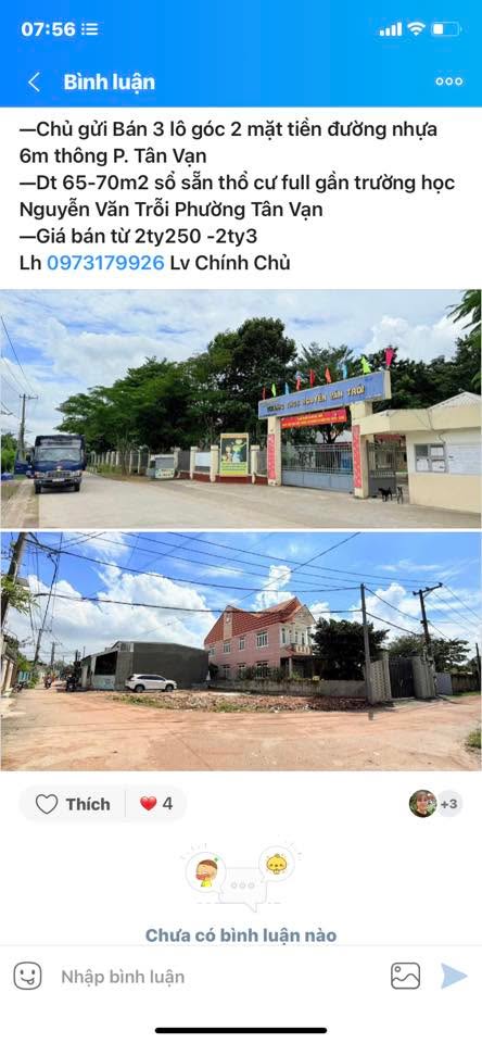 Đất nền Phường Tân Vạn 200m² giá 1.1 tỷ - Sổ đỏ chính chủ, bán gấp!