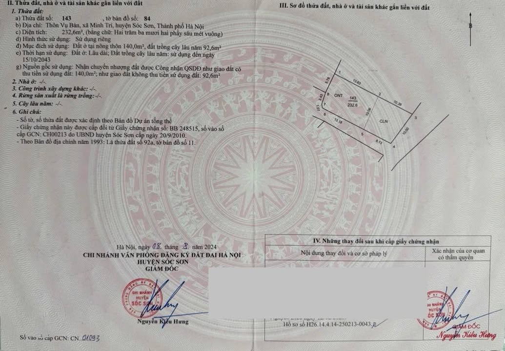 Bán lô đất góc 232m² xã Kim Anh, giá tốt - Đường thông ô tô tránh